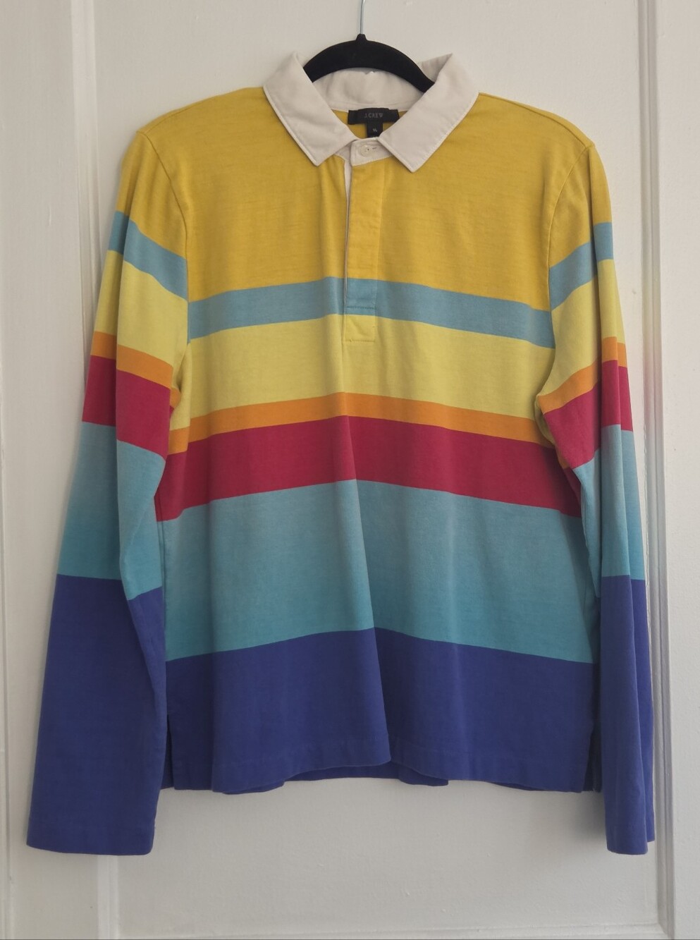 Circa 2017 J.Crew Rainbow Stripe Rugby Shirt XL – 100% Cotton